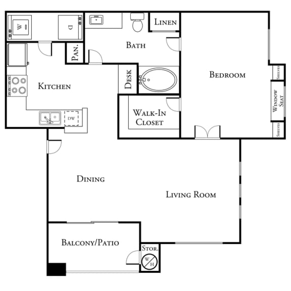 1 bed 1 bath floor plan B at The Covington by Picerne, Nevada