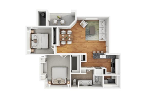 a floor plan of a house with a bedroom and a living room