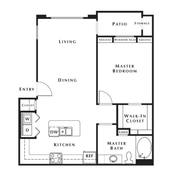 1 bed 1bath floor plan at Level 25 at Cactus by Picerne, Las Vegas, NV, 89141