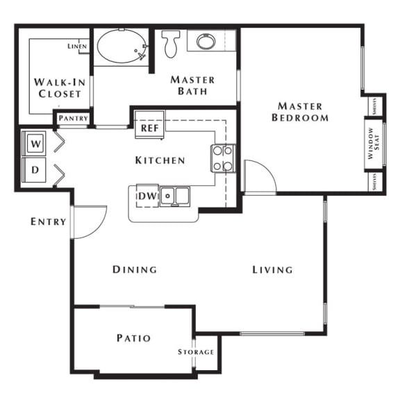 1 bed 1bath floor plan A at Level 25 at Cactus by Picerne, Las Vegas, NV