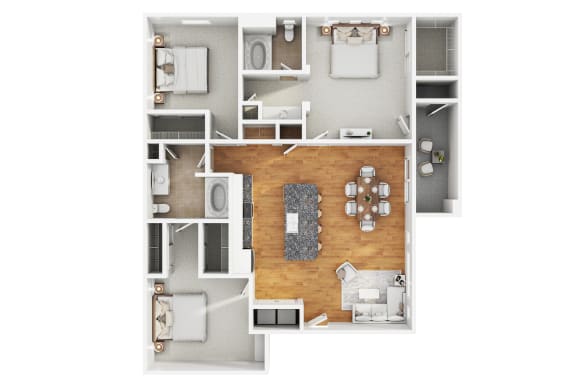 C1 Floor Plan at Oquendo by Picerne, Las Vegas, NV, 89148