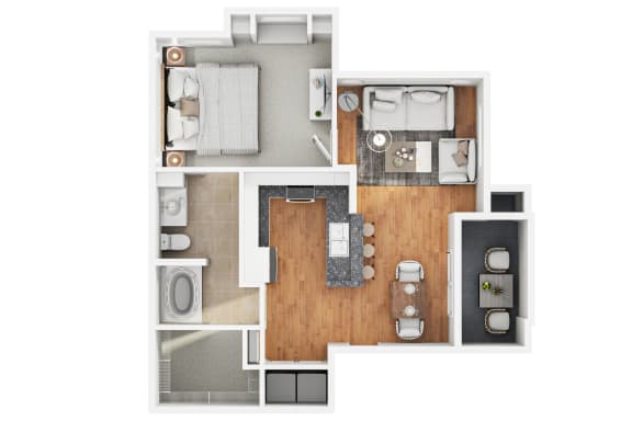 a floor plan of a home with a bedroom and a living room
