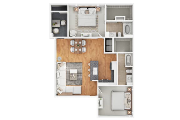 2 bed 2 bath floor plan at Level 25 at Sunset by Picerne, Las Vegas, Nevada