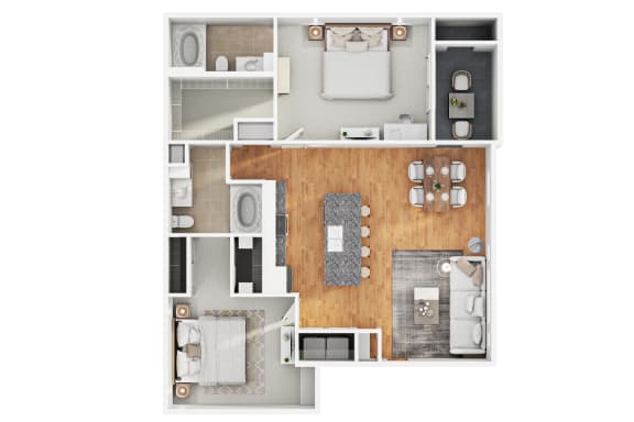 2 bed 2 bath floor plan A at Level 25 at Sunset by Picerne, Las Vegas