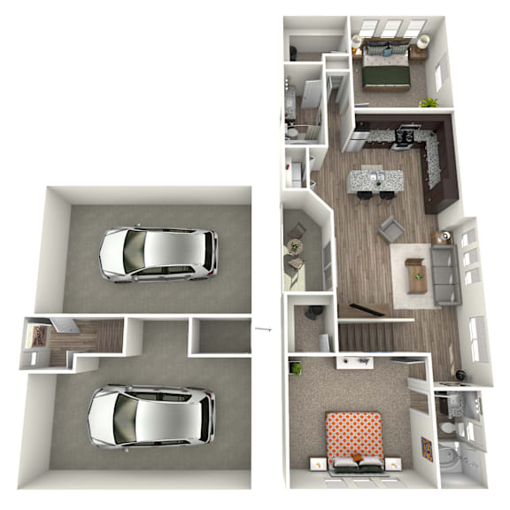 2 bed 2 bath floor plan E at The View at Horizon Ridge, Henderson