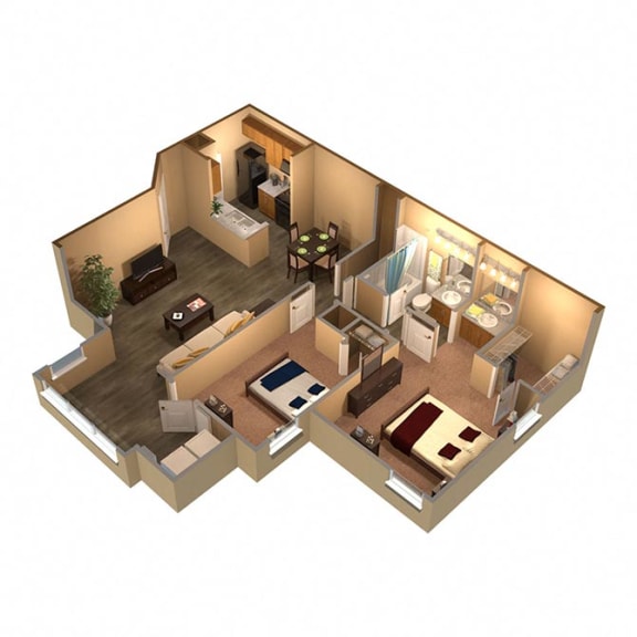 2 bed 1 bath The Haven Floor Plan at The Oasis at Wekiva, Apopka, Florida