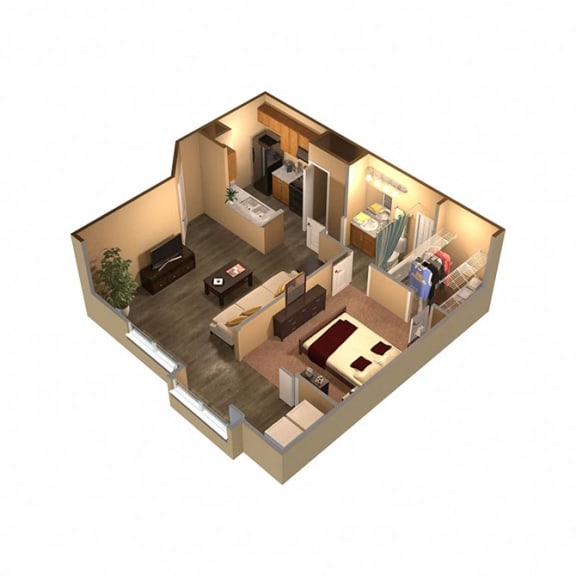 1 bed 1 bath The Sanctuary Floor Plan at The Oasis at Wekiva, Apopka, FL