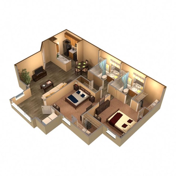 2 bed 2 bath The Serenity Floor Plan at The Oasis at Wekiva, Apopka