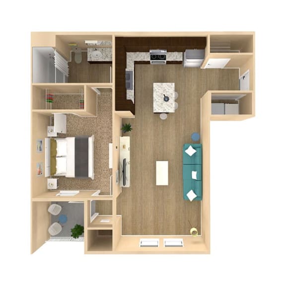 Floor Plan  1 bedroom 1 bathroom floor plan at The Oasis at Plainville, Plainville, MA, 02762