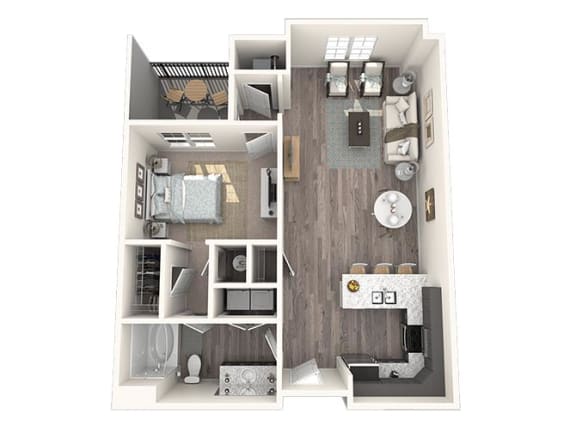 1 bed 1bath Haven  Floor Plan at The Oasis at Plymouth, Plymouth, MA