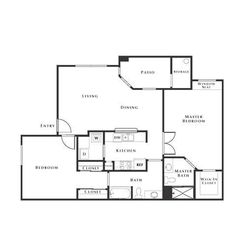 2 bed 2 bath floor plan at The Belmont by Picerne, Las Vegas, NV