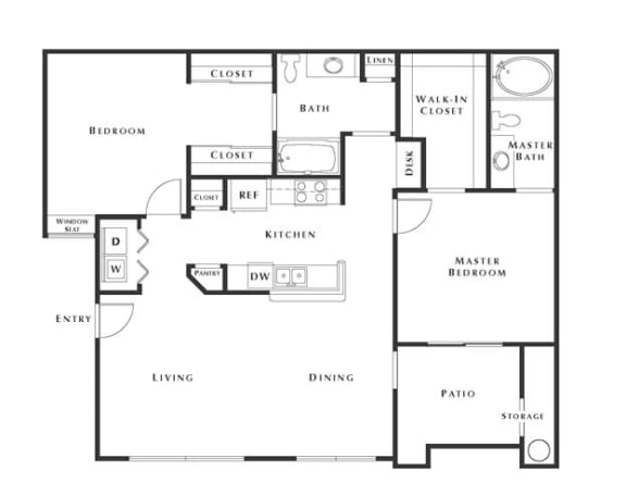 2 bed 2 bath floor plan A at The Belmont by Picerne, Las Vegas, 89183