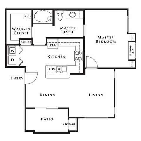 1 bed 1bath floor plan A at Level 25 at Cactus by Picerne, Las Vegas, NV