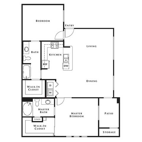2 bed 2 bath floor plan A at Level 25 at Cactus by Picerne, Las Vegas, Nevada