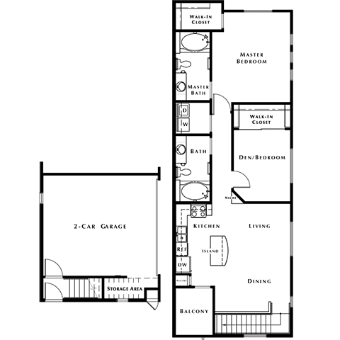 2 Bed Floor Plan at The Pavilions by Picerne, Nevada, 89166