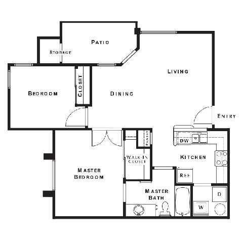 2 bed 2 bath floor plan at The Equestrian by Picerne, Henderson, 89052