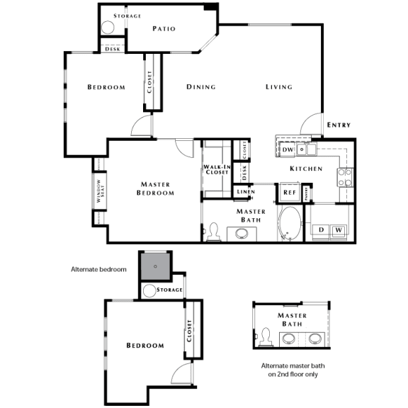 2 bed 1 bath floorplan at The Paseo by Picerne, Goodyear, AZ, 85395