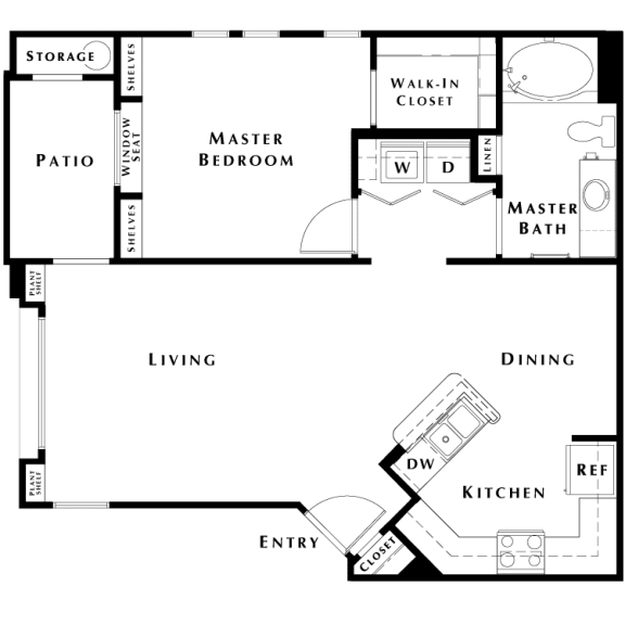 1 bed 1 bath floorplan at The Paseo by Picerne, Goodyear, Arizona