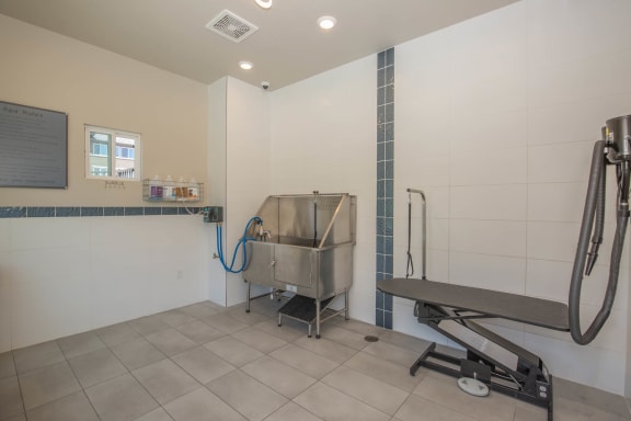 dog bath area at Level 25 at Oquendo by Picerne, Las Vegas, Nevada