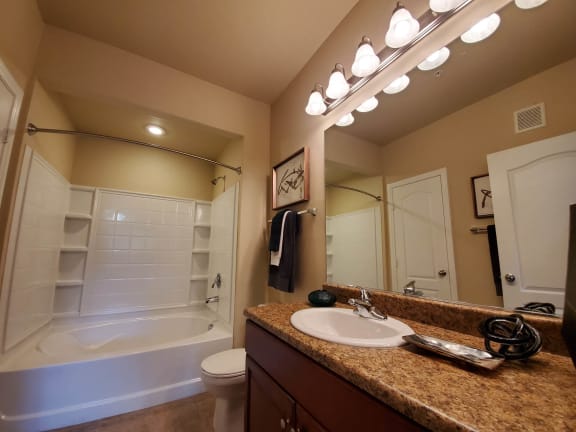 Bathroom With Vanity Lights at The Paramount by Picerne, Las Vegas, Nevada