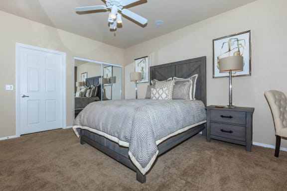 Bedroom With Ceiling Fan at The Preserve by Picerne, Nevada
