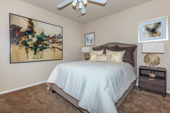 Bedroom With Ceiling Fan at The Preserve by Picerne, N Las Vegas, NV