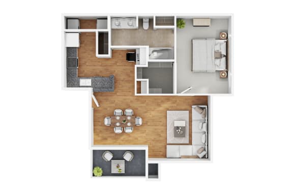 a stylized floor plan of a house with a wood floor at The Summit by Picerne, Nevada, 89052