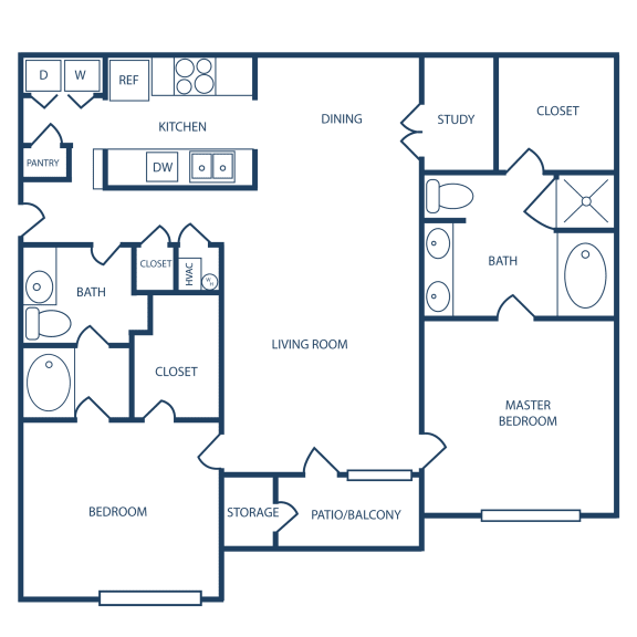 2C Floor Plan at Grand Reserve at Columbus Apartments in Columbus, Georgia, GA