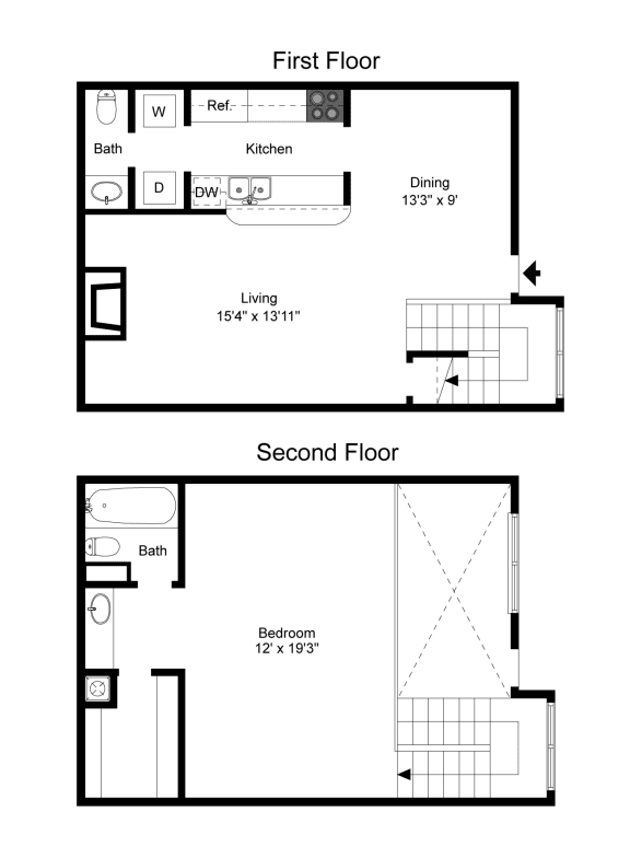 Floor Plan A14 at Davenport Apartments in Dallas, TX
