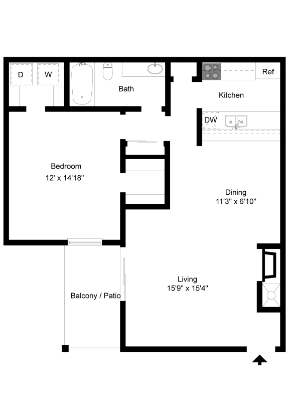 Floor Plan A8 at Davenport Apartments in Dallas, TX