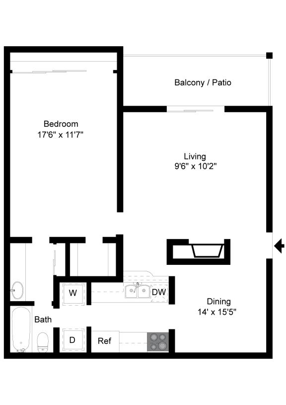 Floor Plan A9 at Davenport Apartments in Dallas, TX