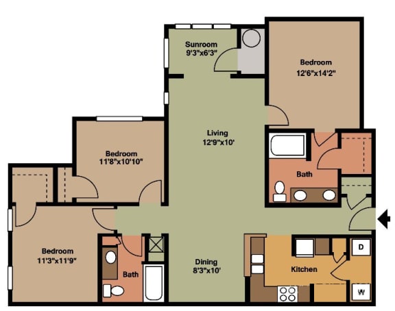 The O'Connor (Traditional) Floorplan at Ultris Courthouse Square
