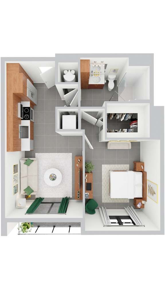 A1, 1 bed 1 bath | 581 - 588 sq ft | Alvorada on the Bay in North Miami beach, FL