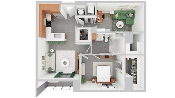 A16, 1 bed 1 bath + den | 865 sq ft | Alvorada on the Bay in North Miami Beach, FL