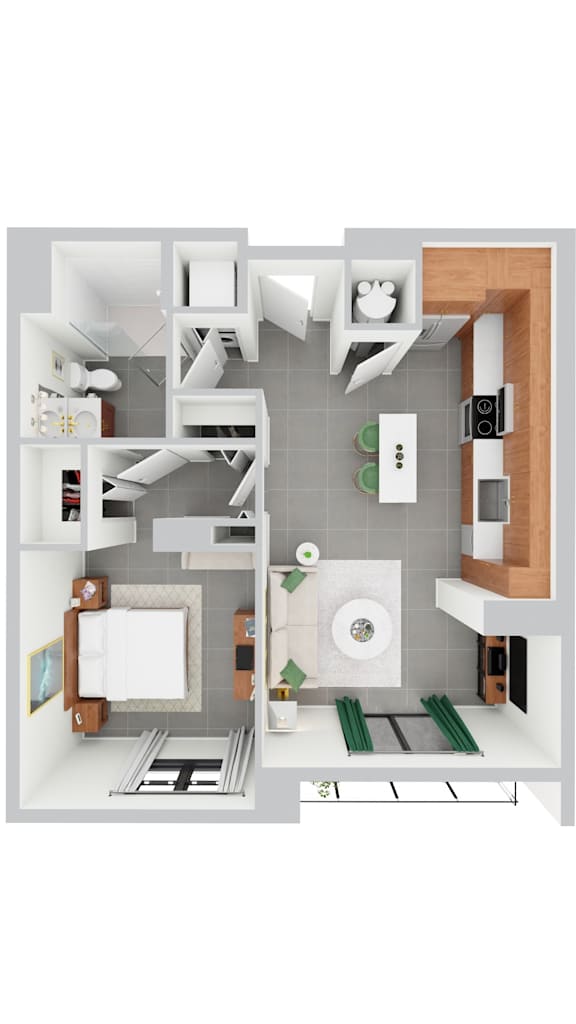 A6, 1 bed 1 bath | 609 - 621 sq ft | Alvorada on the Bay in North Miami Beach, FL
