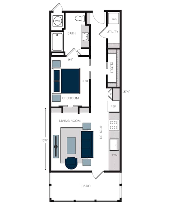 A, 1Bed/1Bath, 720 sq. ft. at the Alastair at Aria Village Apartments in Sandy Springs, GA