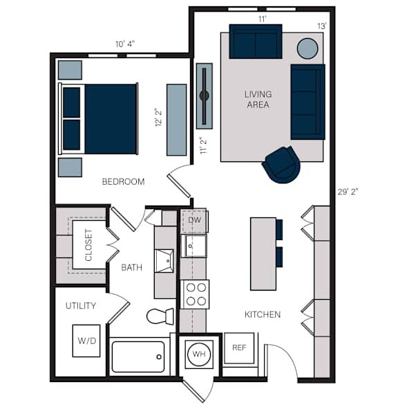 A1, 1Bed/1Bath, 701-703 sq. ft. at the Alastair at Aria Village Apartments in Sandy Springs, GA