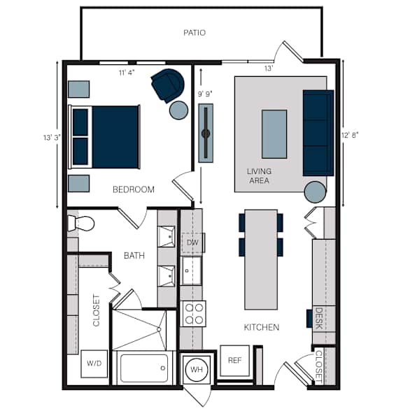 A5, 1Bed/1Bath, 864 sq. ft. at the Alastair at Aria Village Apartments in Sandy Springs, GA