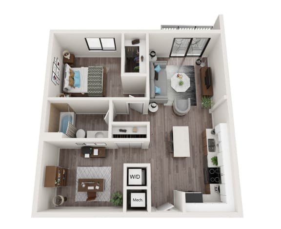 A12D Floor Plan at Alameda West, Florida, 33144