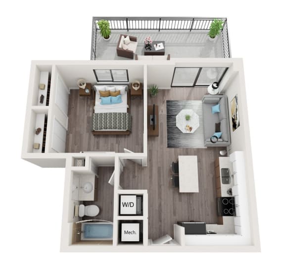 A2 Floor Plan at Alameda West, Miami, Florida