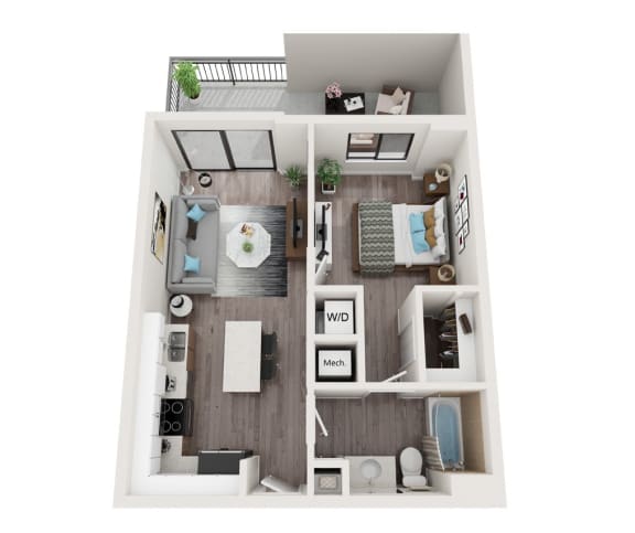 A3 Floor Plan at Alameda West, Miami