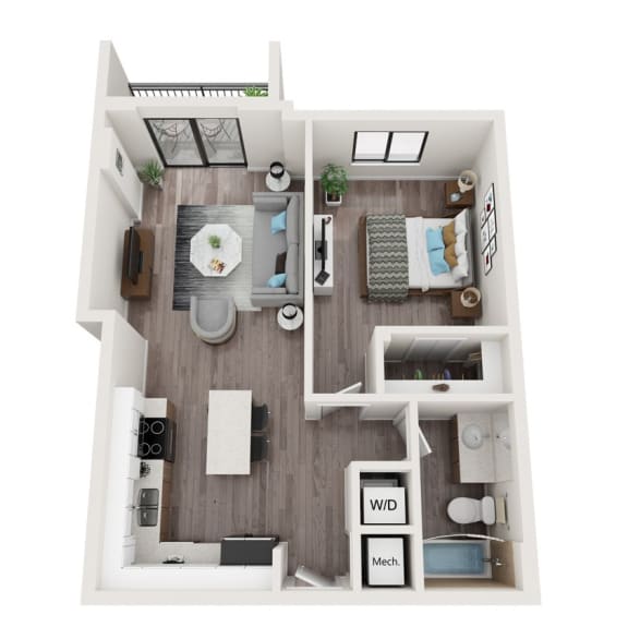 A6 Floor Plan at Alameda West, Miami, FL, 33144
