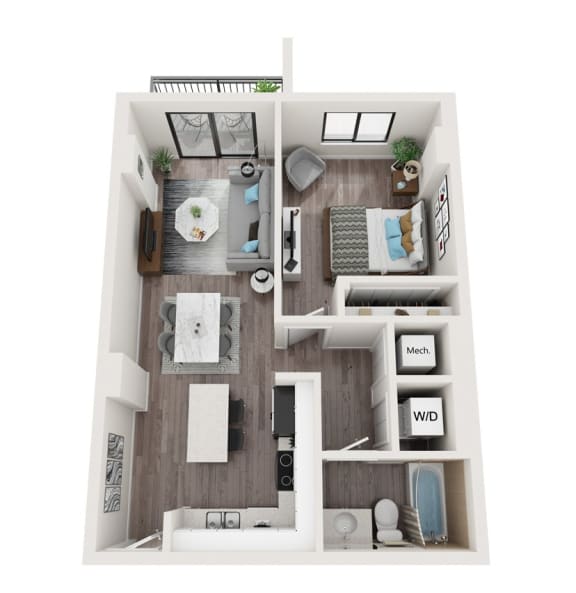 A7 Floor Plan at Alameda West, Miami, FL