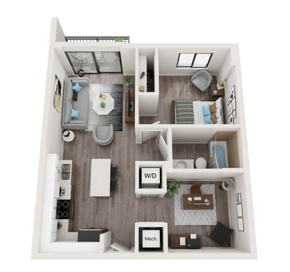 A8D Floor Plan at Alameda West, Miami, 33144