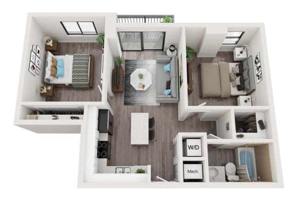 B1 Floor Plan at Alameda West, Miami, FL