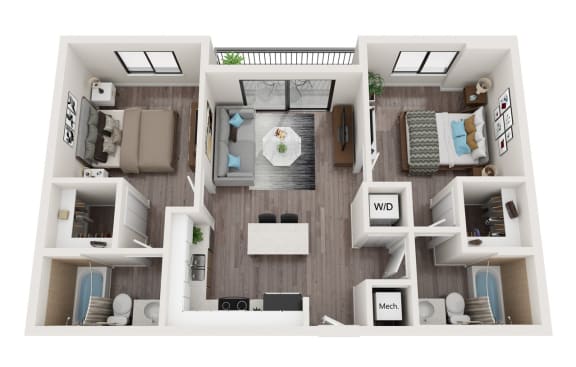 B3 Floor Plan at Alameda West, Miami, Florida