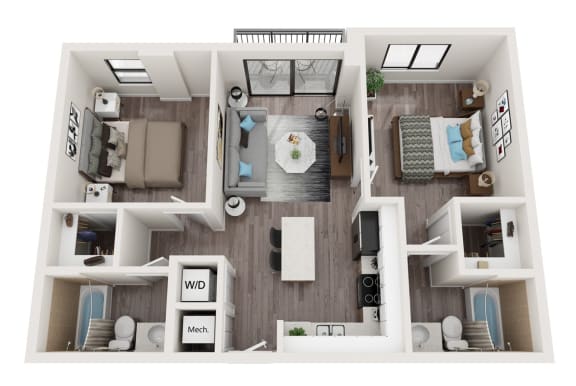 B4 Floor Plan at Alameda West, Miami