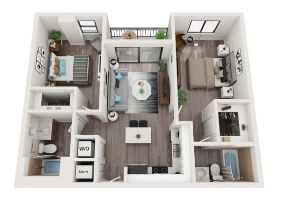 B6 Floor Plan at Alameda West, Florida, 33144