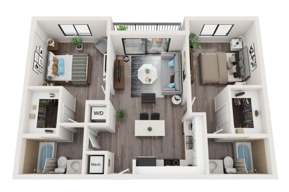 B7 Floor Plan at Alameda West, Miami, FL, 33144