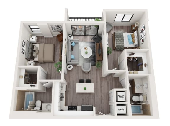 B9 Floor Plan at Alameda West, Miami, 33144